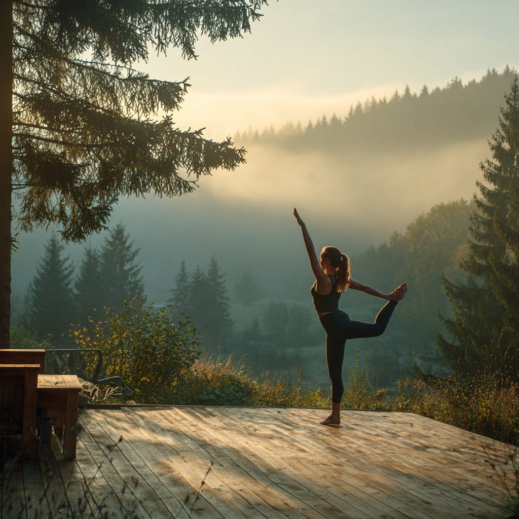 Група людей займається йогою